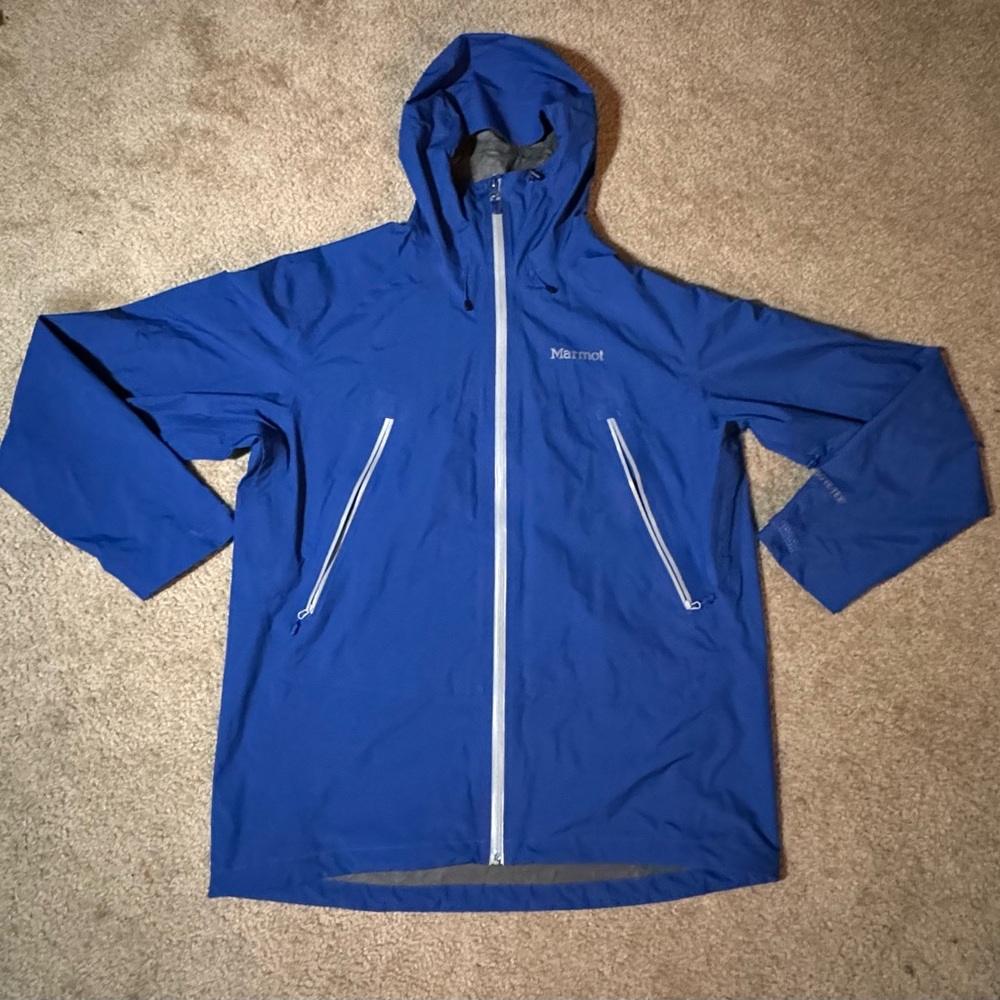 Marmot men’s XLarge rain jacket blue very clean!